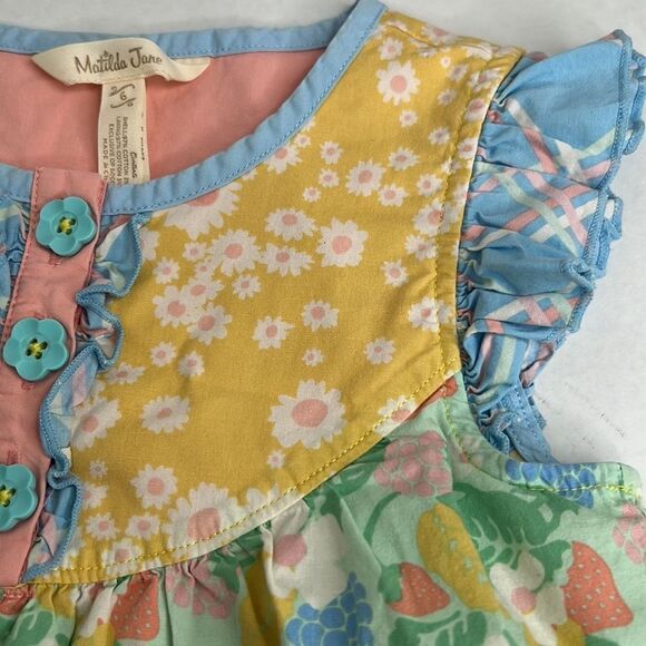 Matilda Jane Strawberry yellow and green sundress size 6 EUC - Picture 5 of 12